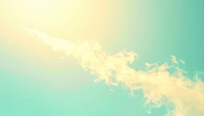 Poster - Dynamic vapor trail against a bright sky aerial photography serene atmosphere creative perspective