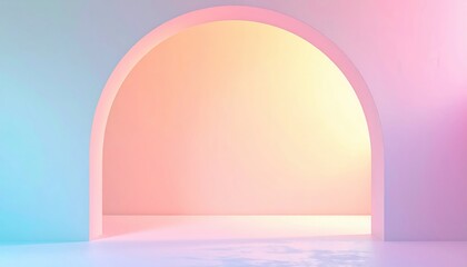 Poster - Serene color transition scene abstract space digital art tranquil environment wide angle view contemporary concept