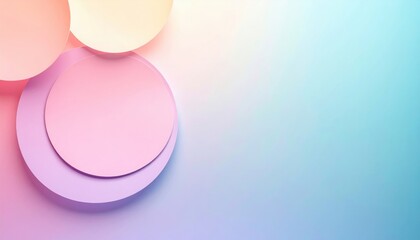 Poster - Abstract geometric shapes in soft pastel colors digital art background minimalist design creative workspace aesthetic concept
