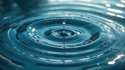 Aufkleber - Close-Up Image of Splashing Water Droplets Impacting the Surface and Forming Rings
