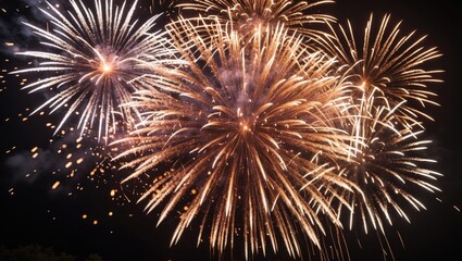 Aufkleber - Colorful fireworks lighting up the night sky for anniversary and New Year celebrations during a holiday festival