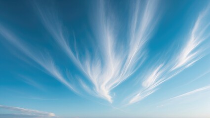 Wall Mural - Beautiful outdoor sky with clouds and clear blue background under bright sunlight