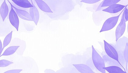 Poster - Elegant purple leaf decoration nature digital art soft pastel background aesthetic design visual concept