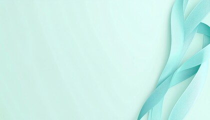 Poster - Elegant aqua ribbon design creative studio digital artwork minimalist environment top-down view modern aesthetic