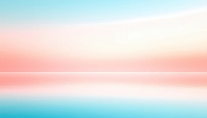 Poster - serene sunset reflection coastal beach digital art tranquil environment wide angle abstract concept