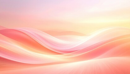 Poster - Serene waves of pink and orange abstract art digital design tranquil environment smooth perspective calming concept