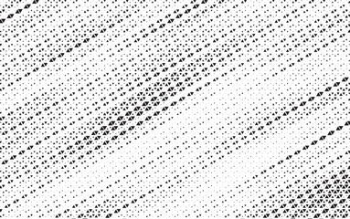 Poster - Grunge triangle halftone gradient texture. Faded grit noise background. Sandy gritty wallpaper. Retro pixelated backdrop. Black and white anime or manga comic overlay. 