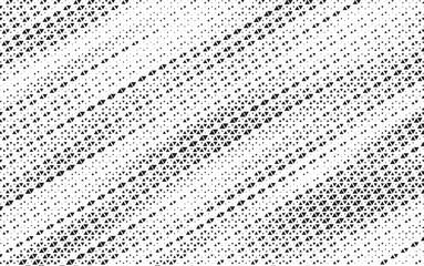 Poster - Grunge triangle halftone gradient texture. Faded grit noise background. Sandy gritty wallpaper. Retro pixelated backdrop. Black and white anime or manga comic overlay. 