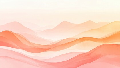 Poster - Flowing abstract landscape art digital creation serene environment soft color palette artistic viewpoint visual harmony