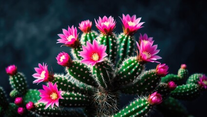 dark backdrop highlighting a beautiful pink christmas cactus flower