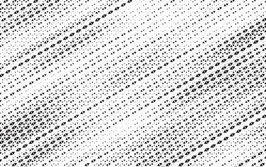 Fototapete - Triangular halftone texture retro wave vector. Geometric technology abstract diagonal dotted background. Half tone triangles retro comic pattern. Minimal 80s style dynamic tech structure wallpaper.