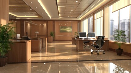 Poster - Modern office interior with natural light