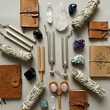 © Ferry - Holistic healing crystal collection with sage bundles and tuning forks set