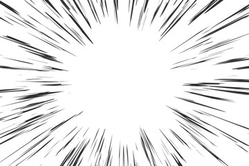 Poster - comic speed lines effect. manga radial explosion background. vector anime burst. perspective motion 
