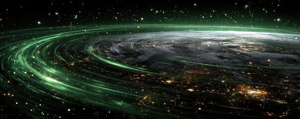 Leinwandbilder - Cosmic swirls of energy outer space digital art celestial aerial view galactic phenomena