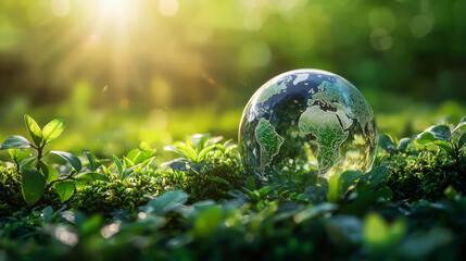 green grass and globe