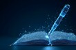 © Graini - Digital Pen Writing on Glowing Open Book Abstract Technology Concept