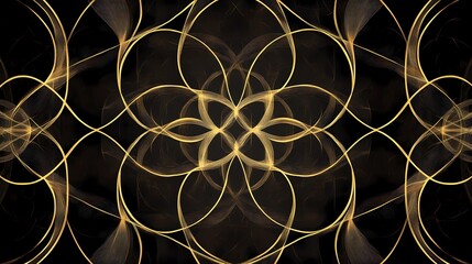 Poster - A beautiful pattern of golden lines on a black background