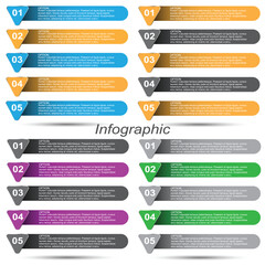 Leinwandbilder - Collection infographics with steps and options, banner  for  business design and website template.