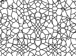 Poster - A seamless pattern of symmetrical geometric shapes, a vector illustration with simple line art and a flat design