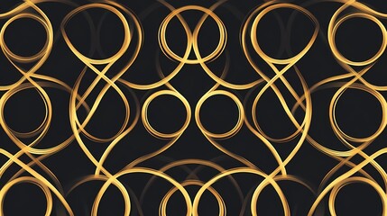 Poster - A beautiful pattern of golden lines on a black background