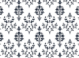 Poster - A seamless pattern of symmetrical geometric shapes, a vector illustration with simple line art and a flat design