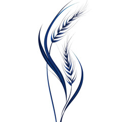 Poster - Elegant rendering of stylized wheat stalks with luminous azure highlights