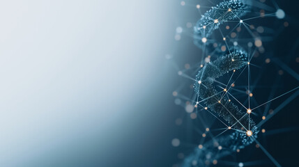 Poster - DNA Strand in the Digital Age: A visually striking depiction of a DNA strand, intricately interwoven with digital connections, symbolizing the convergence of science and technology.