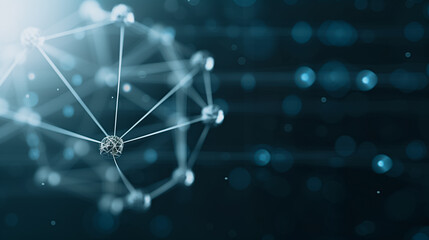 Poster - Molecular Network: A close-up view of a molecular structure, showcasing the intricate network of connected atoms and molecules in a captivating display of scientific precision.