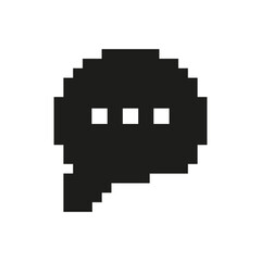 Fototapete - Pixel Speech Bubble Icon. Communication And Messaging Symbol. Digital Interaction And Online Chat Representation. Isolated Vector Illustration