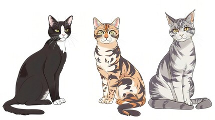 Naklejka na meble An attractive European Shorthair cat is delightfully presented. The European Shorthair, known for its sturdy build, dense coat, and round face, showcases a variety of colors and patterns.