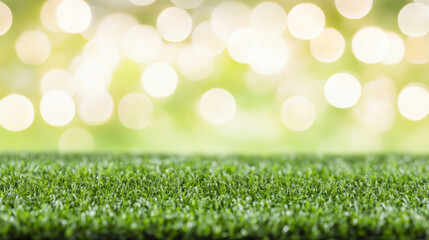 Wall Mural - lush green grass with soft bokeh background creates serene and tranquil atmosphere, perfect for outd