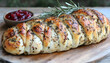 © suminah - Braided Herb-Crusted Chicken Roast with Cranberry Sauce and Rose