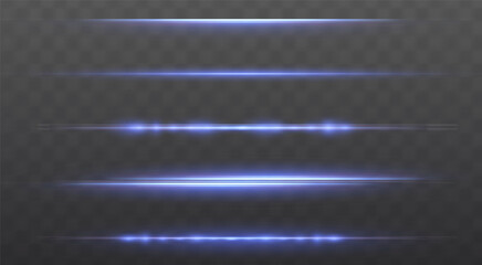 Aufkleber - Glowing blue light streaks with sparkles and flares on a transparent background. A dynamic, futuristic design perfect for energy, speed, or holiday themes.