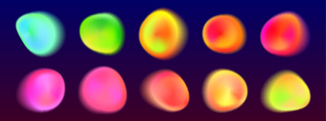 Poster - abstract shape spots with aura color effect isolated on background. vector realistic illustration of
