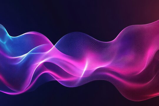Glitches glow stream behind misty rippling