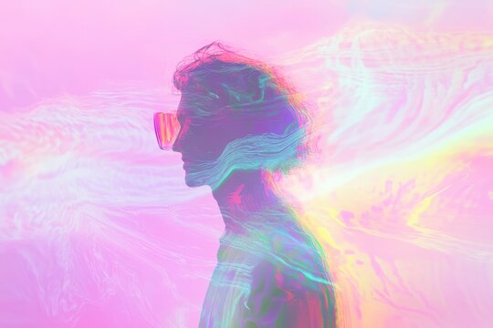 Dream and ripple mist, swirling glitch background