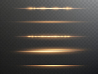 Fototapete - Bright golden glow with sparkles, flares, and dynamic light streaks on a transparent background. Perfect for festive, magic, or energy-themed designs