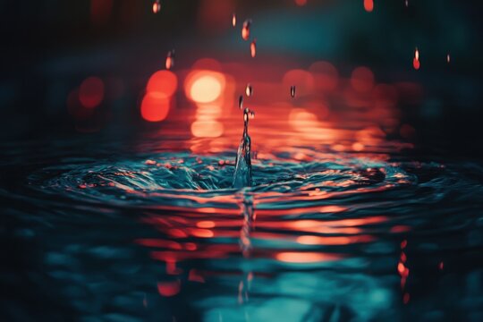 Splash and rise color, glowing ripple background