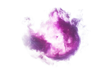 Wall Mural - nebula cloud with stars, galaxy explosion with purple color, cut out transparent