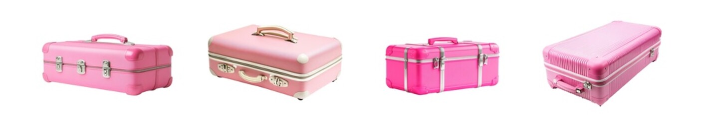 Poster - Set of distinct, pastel pink storage boxes presented in a horizontal arrangement.