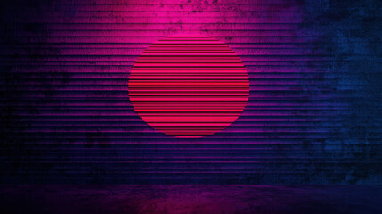 Aufkleber - Vibrant Abstract Background with Pink Circle and Stripes for Modern Artwork or Design Projects