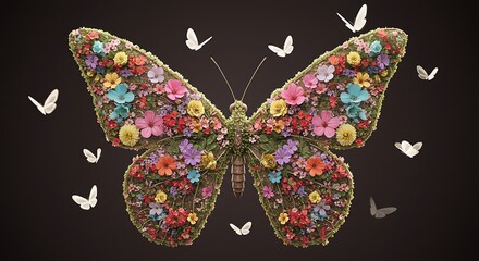 Floral Butterfly Wings, Spring Nature Design