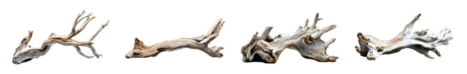 Poster - Collection of stylized, abstract sculptures in various poses, set against a transparent background