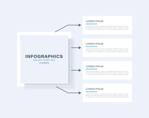 Poster - Four Step Vector Infographic design template. Flowchart template for business and marketing presentations