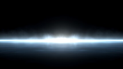 Poster - Abstract Blue Light Glow on Dark Background