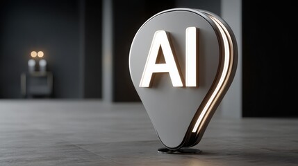Poster - Conceptual icon of ai-led positioning representing algorithmic branding structure for enhanced market presence