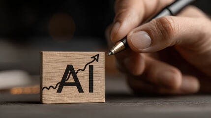 Poster - Visual representation of ai growth logic icon illustrating machine-led scaling formula for business development framework