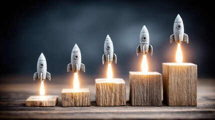 Poster - strategic automated launch sequence icon concept featuring fibonacci principles for product developm