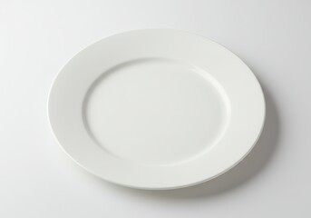 Poster - Simple white plate on white surface ready for food presentation or product display